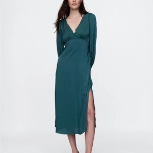 GAP Teal Midi Dress with Long Sleeves